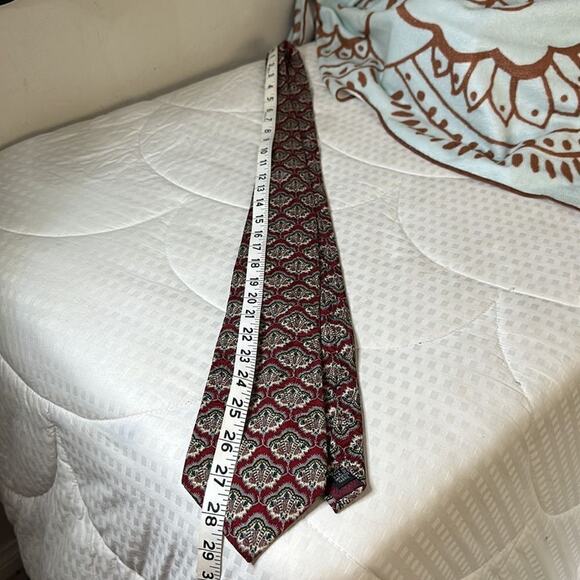 Christian Dior Monsieur Silk Tie Vintage Red Print - Picture 11 of 12